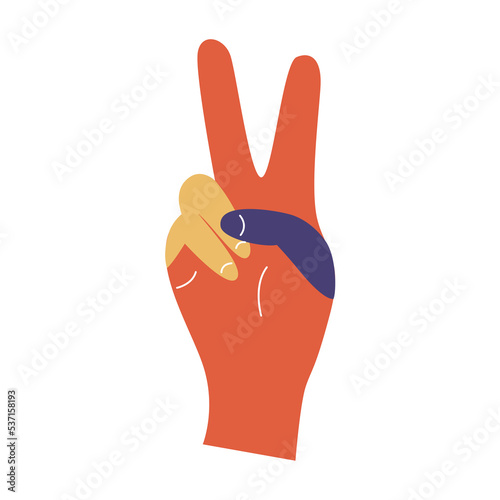 Flat vector hippy boho illustration. Hand drawn retro groovy elements