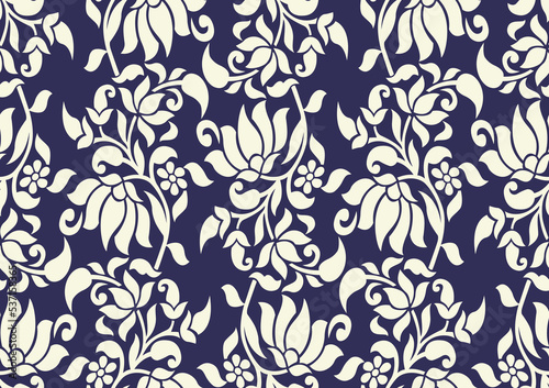 Seamless tribal floral pattern design