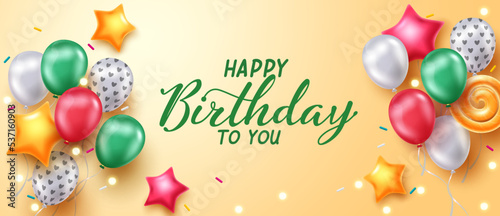 Canvas Print Birthday greeting vector banner design
