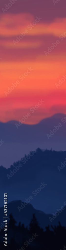 Obraz premium Landscape background. Abstract art template. Vector illustration.