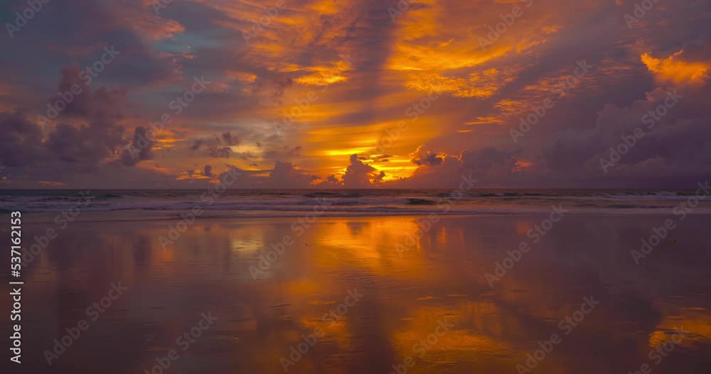 Beautiful beach sea sunset sky over sea. Dramatic sky sunset red clouds background. Nature video travel and relaxing concept. Beach in Phuket Thailand. Beautiful beach sea sunset sky over sea. Dramatic sky sunset red clouds background. Nature video travel and relaxing concept. Beach in Phuket Thailand.