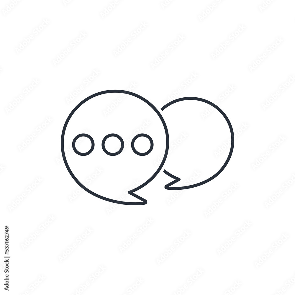 Obraz premium Comment, chat, communication. Vector linear icon isolated on white background.