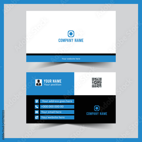 blue color modern Professional business card template