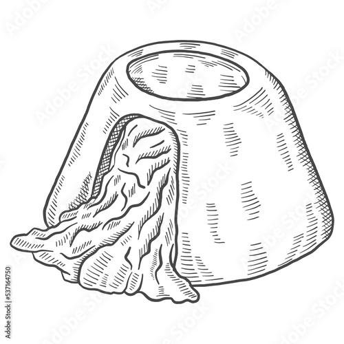 steak and kidney pudding british or england food cuisine isolated doodle hand drawn sketch with outline style