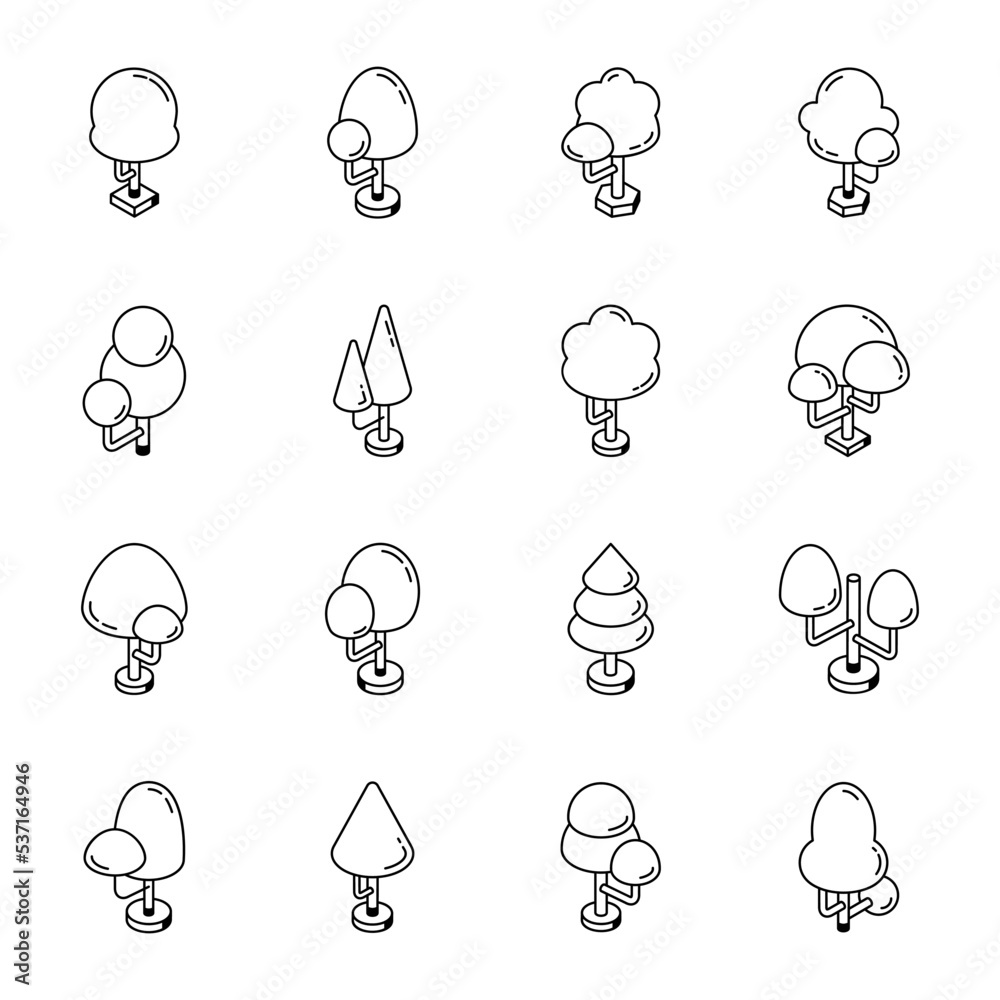 Pack of Trees Linear Icons
Pack of Trees Linear Icons