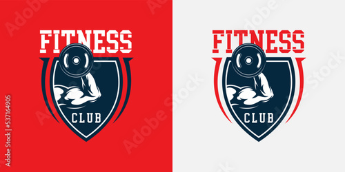 Fitness logo template. Gym modern logotype vector. Fit for sport logo, brand, company, health center, poster, sticker, emblem, badge. Vector eps 10.