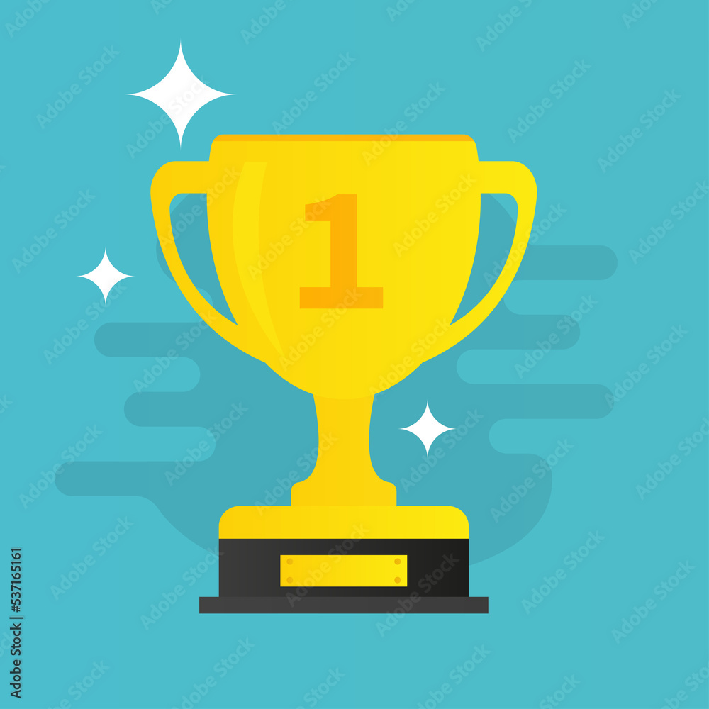 Gold cup to the winner for first place. Vector illustration Gold cup to the winner for first place. Vector illustration