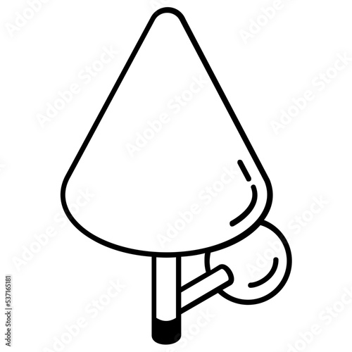 A linear isometric icon of tree 