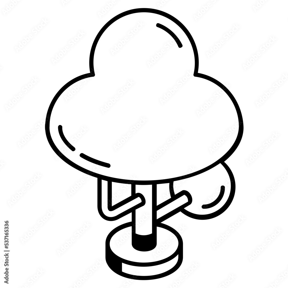 A linear isometric icon of tree A linear isometric icon of tree