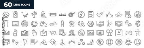 set of most common used 60 web icons in outline style. thin line icons such as disabled person, heart attack, aron, , enhancement, lcd, conference room, gas mask vector.