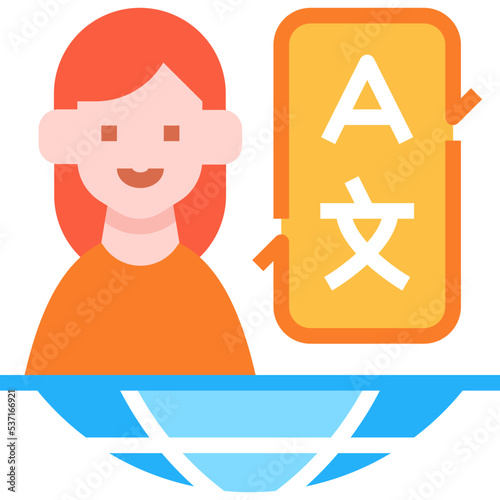 Interpreter woman icon symbol element