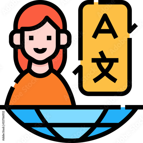 Interpreter woman icon symbol element