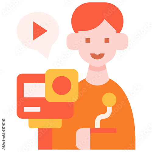 Vlogger man icon symbol element