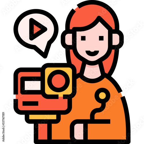 Vlogger woman icon symbol element