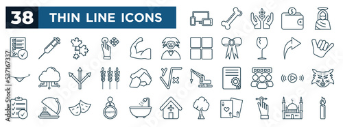 set of most common used web icons in outline style. thin line icons such as devices, validation, professor, cool, stone, stream, benefits, swipe vector