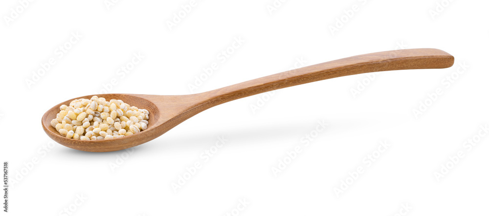 pile of pearl barley in wood spoon isolated on transparent png pile of pearl barley in wood spoon isolated on transparent png