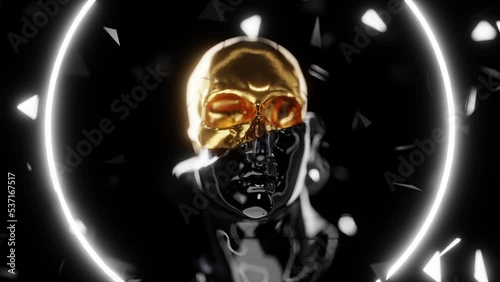 Golden Skulls VJ Loop 4K Background photo