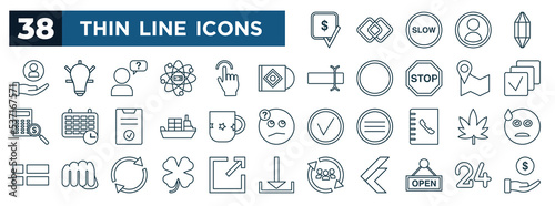 set of most common used web icons in outline style. thin line icons such as paid, customer care, cover, select all, mug, cannabis, clover, open source vector