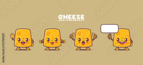 cheese cartoon mascot. food vector illustration