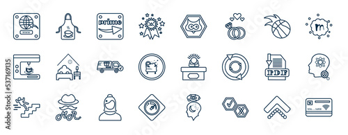 set of most common used web icons in outline style. thin line icons such as world wide web, achieve, nba, rooms, frustration, genius, wife, true false vector.
