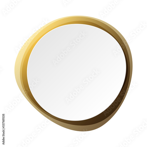 Round circles frame overlay luxury gold gradient with white empty space for text for banner, background, template
