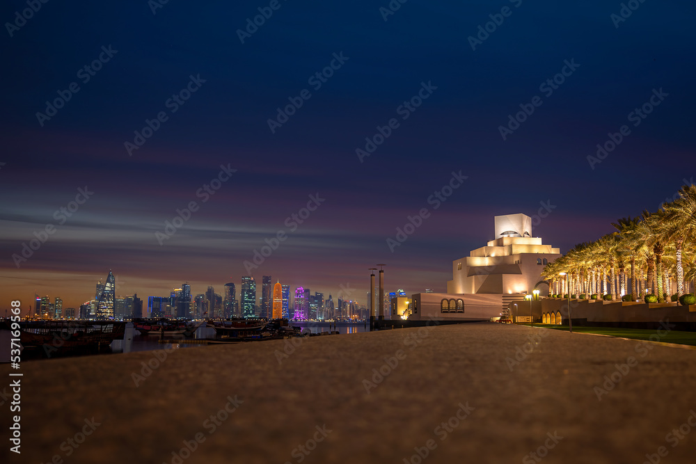 Museum of Islamic art and skyline of modern Doha