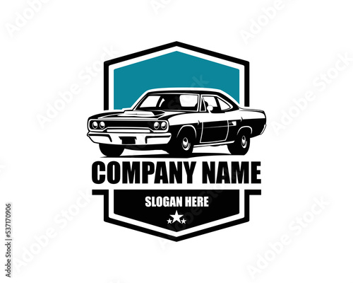 Modern American muscle car vector graphic design isolated