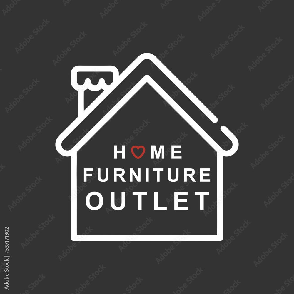 cute house line vector with home furniture lettering cute house line vector with home furniture lettering