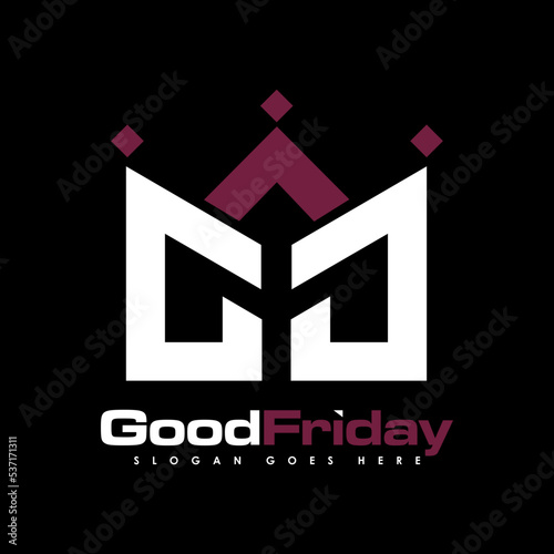initial logo letter G with crown vector symbol illustration design