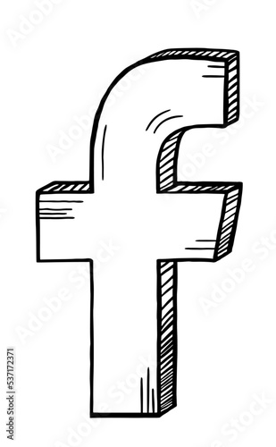 Hand drawn vector design of Facebook logos