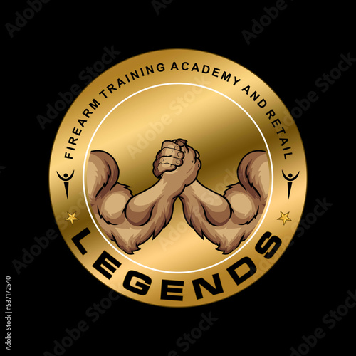 Silhouette fitness gym bodybuilding arm hand icon logo mixed martial art mma vector illustration isolated
