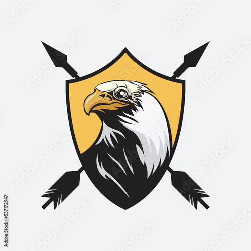 eagle head, eagle skull vintage logo design