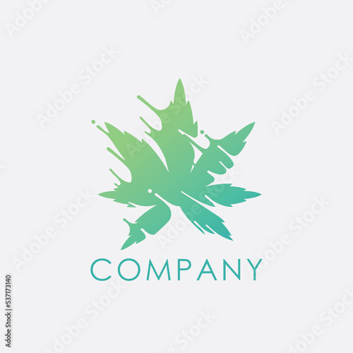 splash hemp green logo illustration