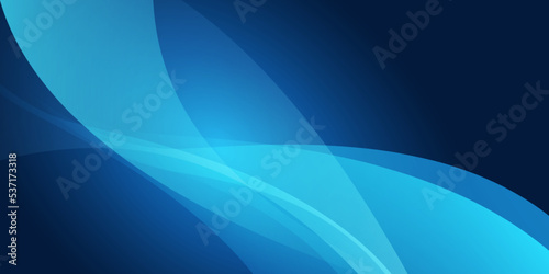 Abstract Modern Style Minimalist Blue Wavy Flowing Translucent Overlapping 3D Geometric Shapes - Background Design with Copyspace - Simple Wide Scale Vector Template, Concept with Place for Your Text