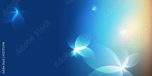 Shiny Modern Style Abstract Futuristic Minimalist White Translucent 3D Geometric Shapes on Colorful Gradient Background - Wide Scale Creative Vector Template Design in Editable Vector Format