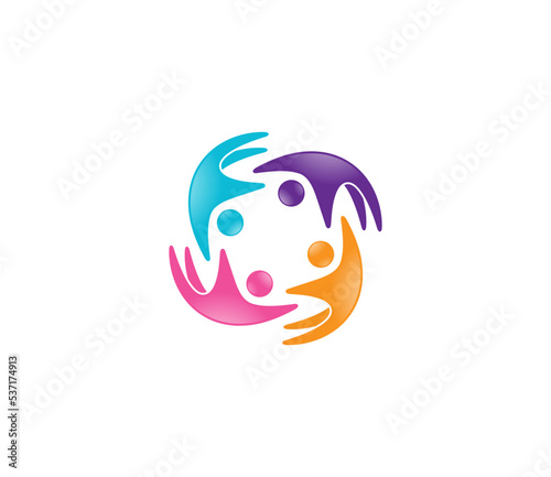 Community Logo – Teamwork and Unity Symbol – Abstract People Icon