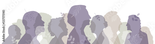 Multicultural group of grandparents. Flat vector illustration.	