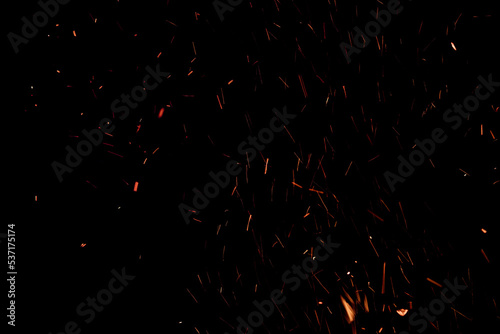 sparks bonfire on a black background