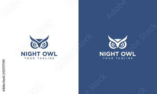 Minimalist night owl logo design