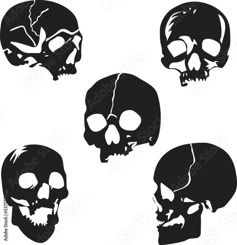 set of skulls