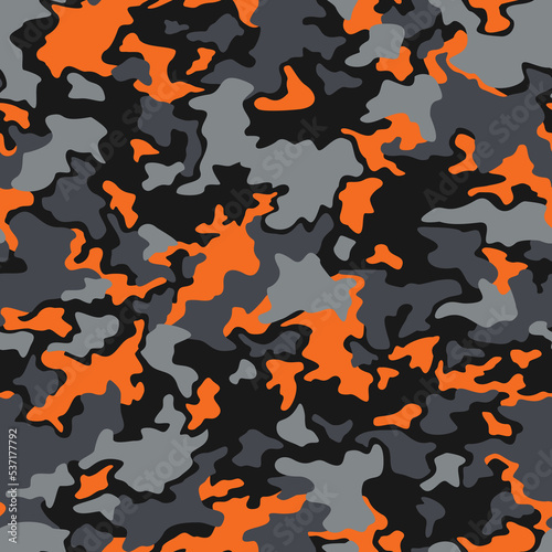 Camouflage texture seamless pattern. Abstract modern military camo background for fabric and fashion textile print. Vector illustration.