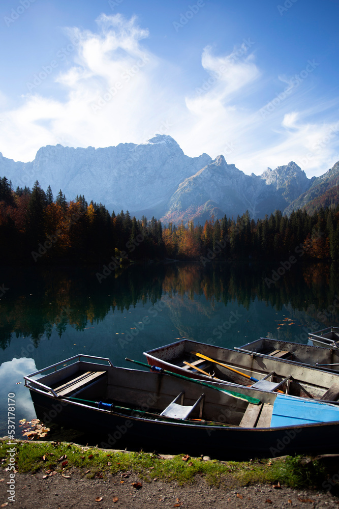Laghi di Fusine (Fusine lakes) in Italy - autumn landscape
