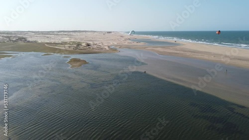 kite surfing on the beach