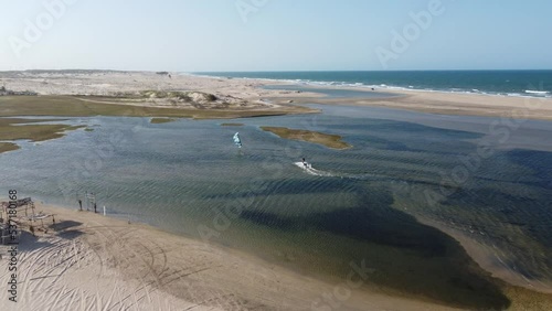 kite surfing on the beach