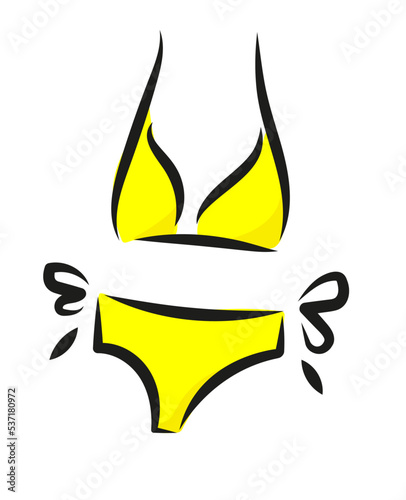 Żółte bikini ilustracja