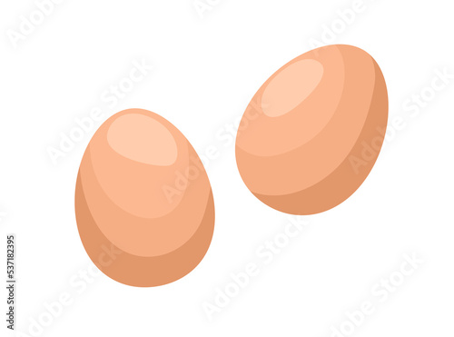 Chickens hens eggs. Whole brown boiled and fresh raw food in shell. Organic e...