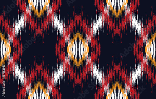 Geometric ethnic vintage texture vector art design textile fashion pattern line ikat seamless