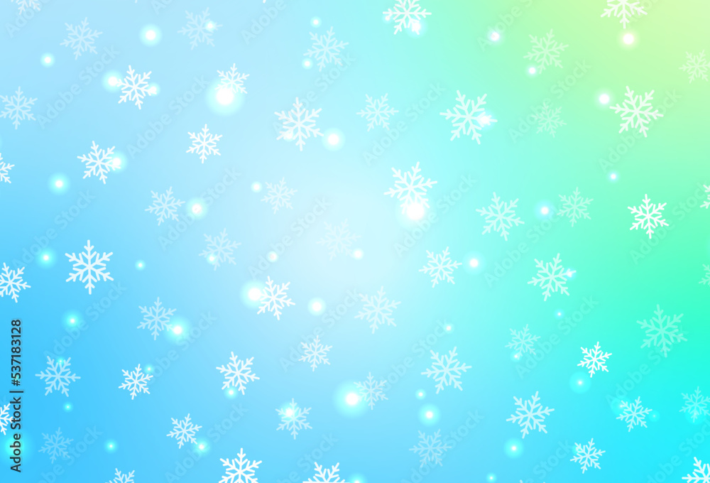 Light Blue, Green vector background in Xmas style.