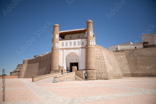 The Ark of Bukhara is a massive fortress located in the city of Bukhara, Uzbekistan, that was initially built and occupied around the 5th century AD.