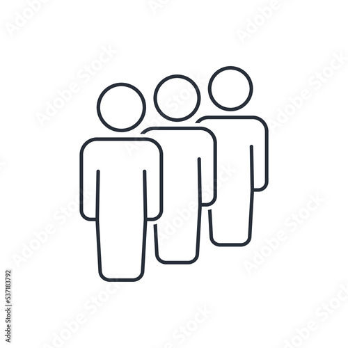 Queue people . Vector linear icon isolated on white background.